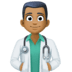 👨🏾‍⚕️ man health worker: medium-dark skin tone display on Facebook